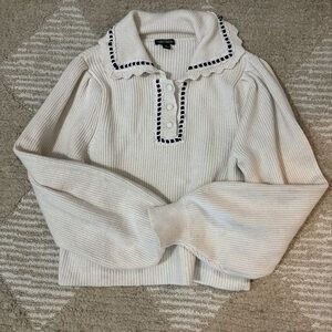 collared sweater with button! size s